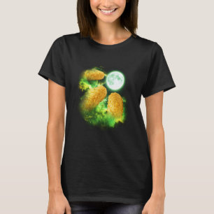 T-shirt Boulette de poulet hurlant à la lune en vert tie d