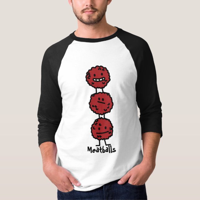 T-shirt Boulette de viande de boulettes de viande empilée (Devant)