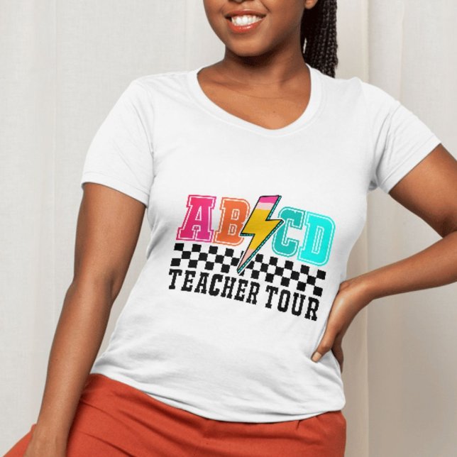 T-shirt Boulon de foudre ABCD pour roche rétro - Couleur g (Retro Rock ABCD Lightning Bolt)