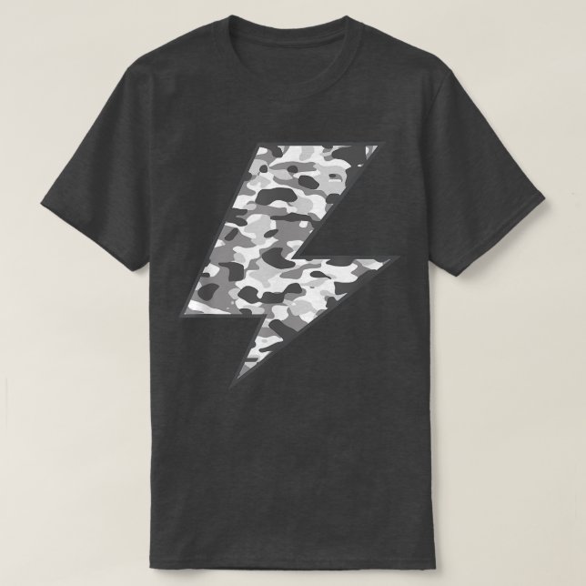 T-shirt Boulon de foudre Camo noir Graphisme Tee Grey Camo (Design devant)