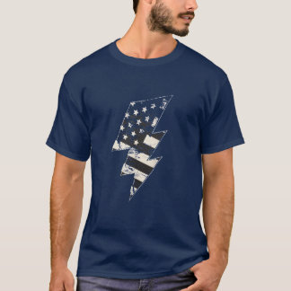 T-shirt Boulon de foudre de legs de drapeau américain