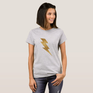 T-shirt Boulon de foudre en or métallique