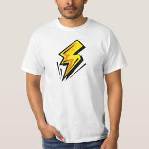 T-shirt Boulon de foudre - Jaune avec traits noirs