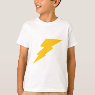 T-shirt Boulon de foudre, jaune, tonnerre, tempête, super
