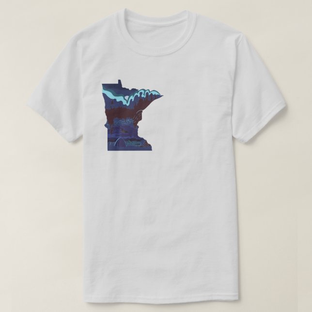 T-shirt Boundary Waters Canoe Loon Camping (Design devant)