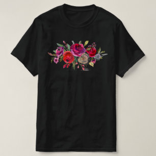 T-shirt Bouquet coloré Rose d'aquarelle