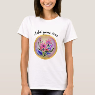 T-shirt Bouquet d'aquarelle, Arrière - plan coloré