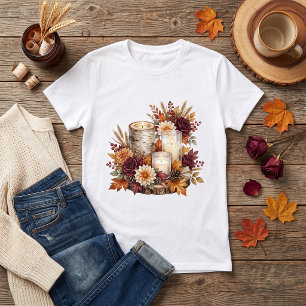T-shirt Bouquet de centre de table à la bougie rustique d'