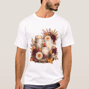 T-shirt Bouquet de centre de table rustique de chandelle d