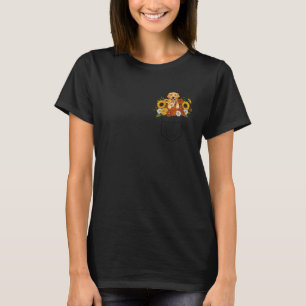 T-shirt Bouquet de chien Retriever doré de poche florale A