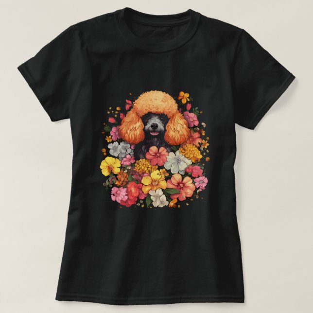 T-shirt Bouquet de fleur de caniche T 1 (Design devant)
