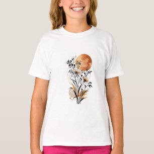 T-shirt Bouquet de fleurs à l'aquarelle élégant Floral vin
