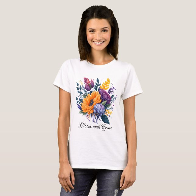 T-shirt Bouquet de fleurs avec grâce (Devant entier)