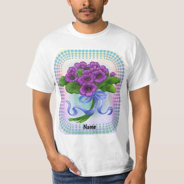 T-shirt Bouquet de fleurs de violettes  (Devant)