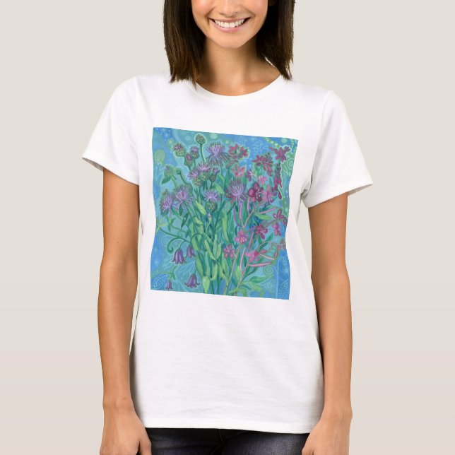 T-shirt Bouquet de fleurs d'été fleur sauvage peinture flo (Devant)