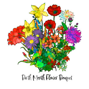 T-shirt Bouquet de fleurs du mois de naissance