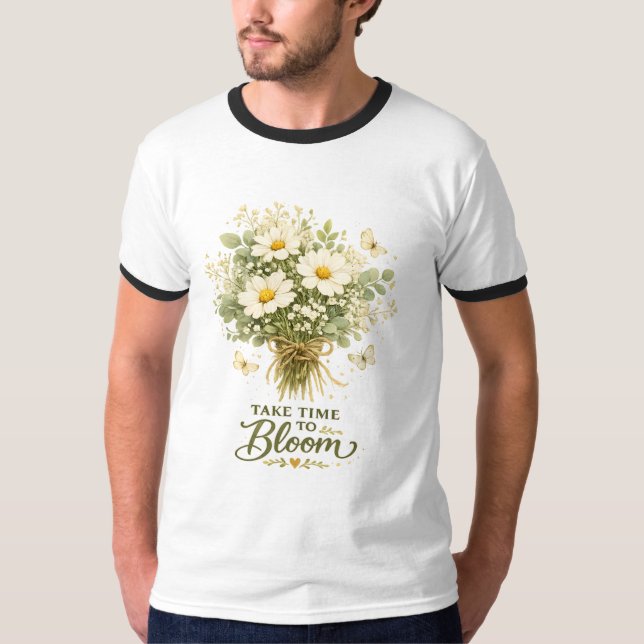 T-shirt Bouquet de fleurs sauvages blanches (Devant)