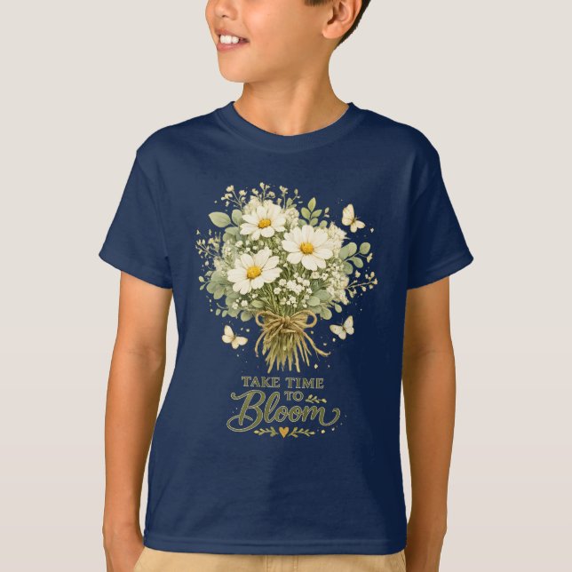 T-shirt Bouquet de fleurs sauvages blanches (Devant)