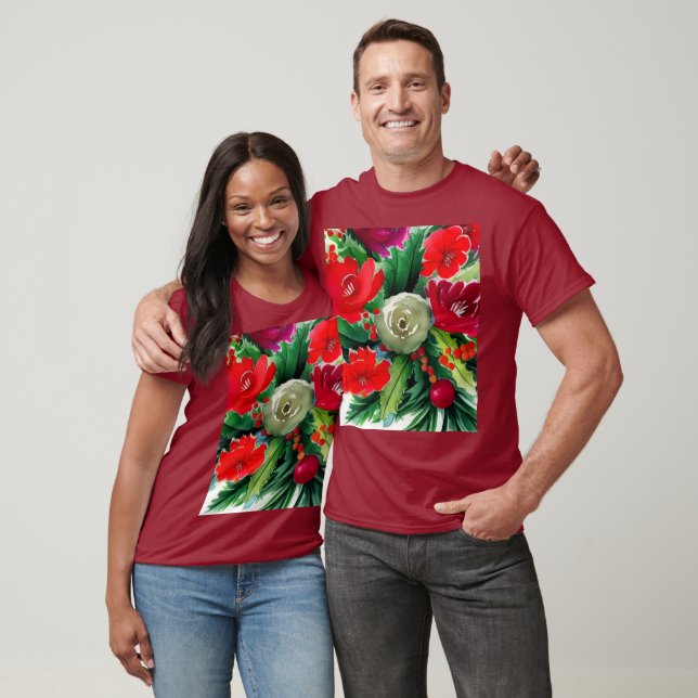 T-shirt Bouquet de Noël (Unisexe)