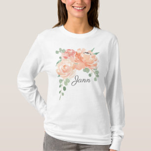 T-shirt Bouquet de Pêches et Crème avec n'importe quel nom