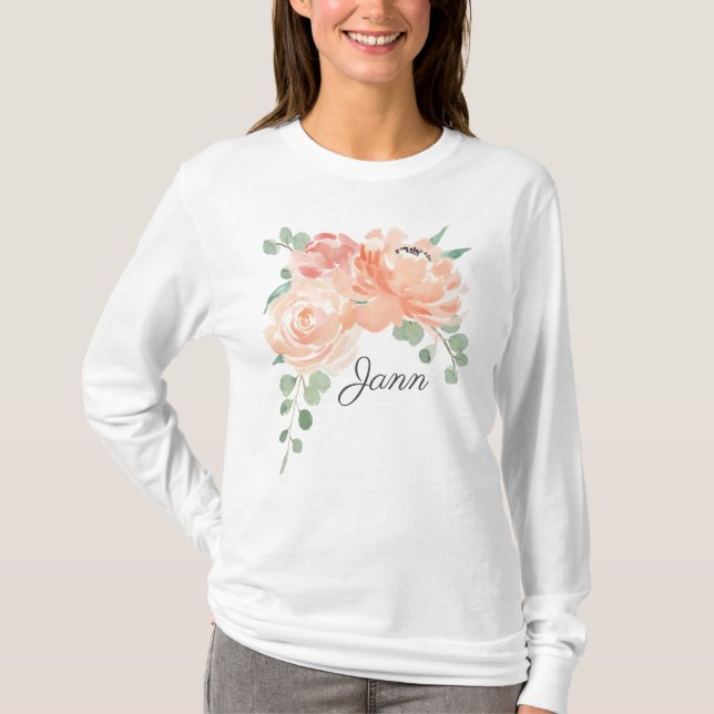 T-shirt Bouquet de pêches et de crème avec n'importe quel  (Devant)