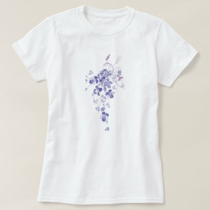 T-shirt Bouquet de pensée - la chemise des femmes - blanc