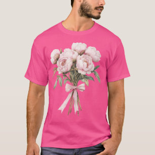 T-shirt Bouquet de pivoine coquette inspiré de la plante a