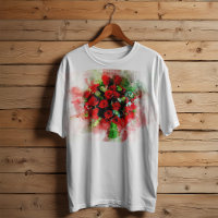 Bouquet de roses rouges aquarelle sur fond blanc