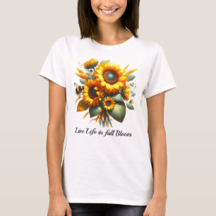 T-shirt Bouquet de tournesol jaune Floral