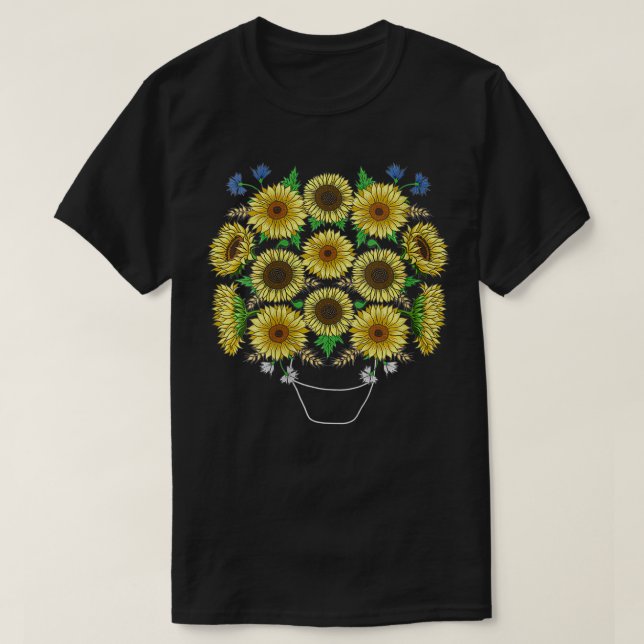 T-shirt Bouquet de tournesol pour femmes Tee Floral Vi (Design devant)