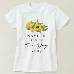 T-shirt Bouquet de tournesol rustique Famille Réunion Blan