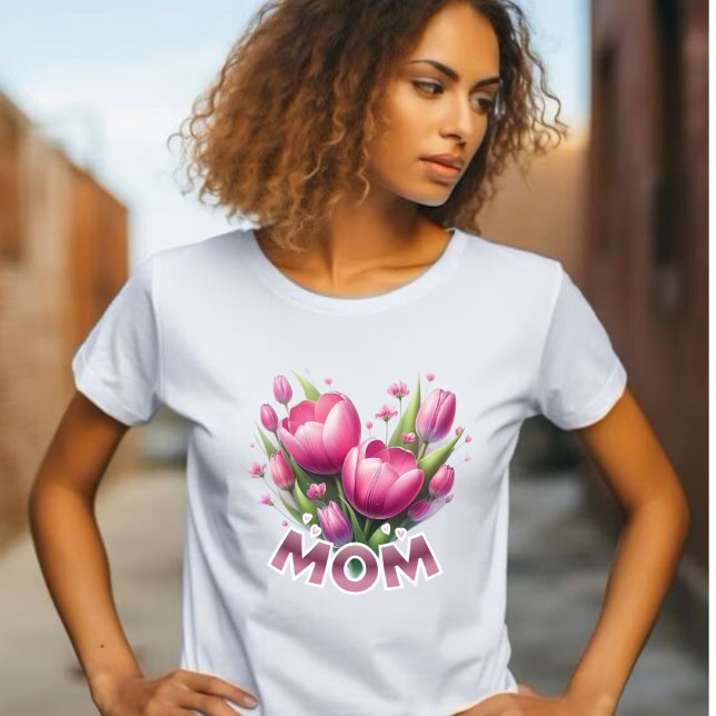 T-shirt Bouquet de tulipes roses - MOM (Créateur téléchargé)