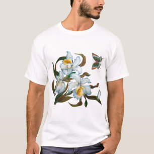 T-shirt bouquet d'orchidées blanches fond transparent