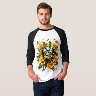 T-shirt Bouquet enchanteur de Roses d'or et de coeur
