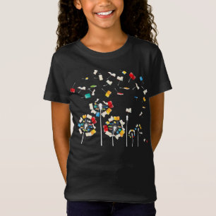 T-Shirt bouquet floral bouffon de lecture de pandelion cad