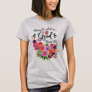 T-shirt Bouquet floral coloré Romains 12:9