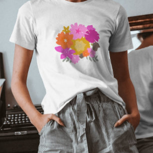 T-shirt Bouquet floral rose tendance féminine jolie