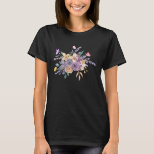 T-shirt Bouquet papillon floral Aquarelle