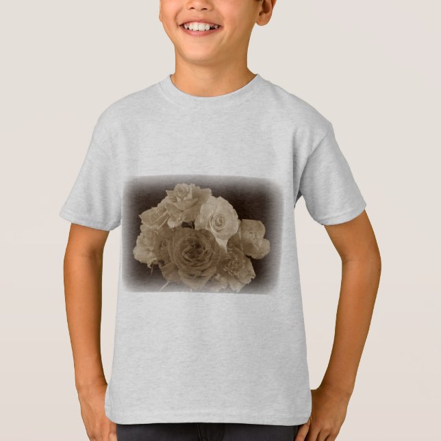 T-shirt Bouquet Sepia Rose (Devant)