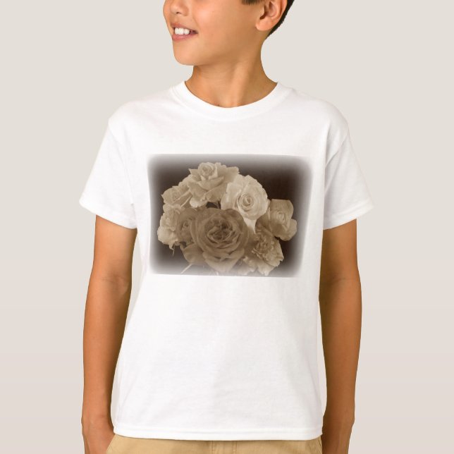T-shirt Bouquet Sepia Rose (Devant)