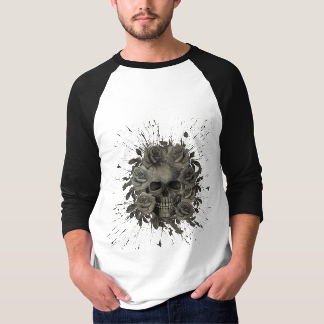 T-SHIRT BOUQUET SKULL SPLASH   (Devant)