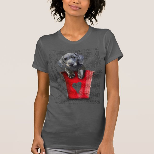 T-shirt Bouquets d'amour Chiot de Dachshund (Devant)