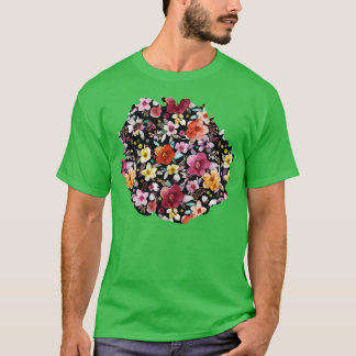 T-SHIRT BOUQUETS FLEURS D'HIVER MULTI NOIR