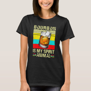 T-shirt Bourbon est mon esprit animal Whiskey Drinker Vint