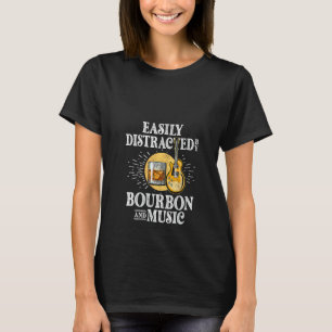 T-shirt Bourbon Musique Femme Guitariste Buveuse Guitare B