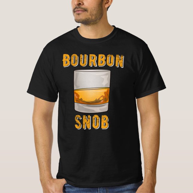 T-shirt Bourbon Snob Drôle Whiskey Drinker (Devant)