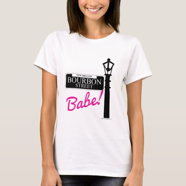 T-shirt Bourbon Street Babe New Orleans Moto de voyage (Devant)