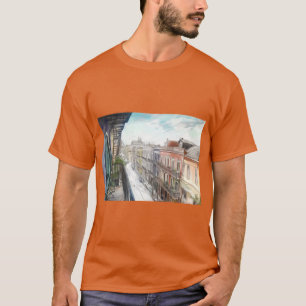 T-shirt Bourbon Street Balcon Vue Nouvelle-Orléans French