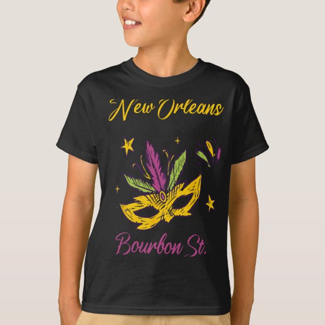 T-shirt Bourbon Street French Quarter New Orleans Mardi Gr (Devant)