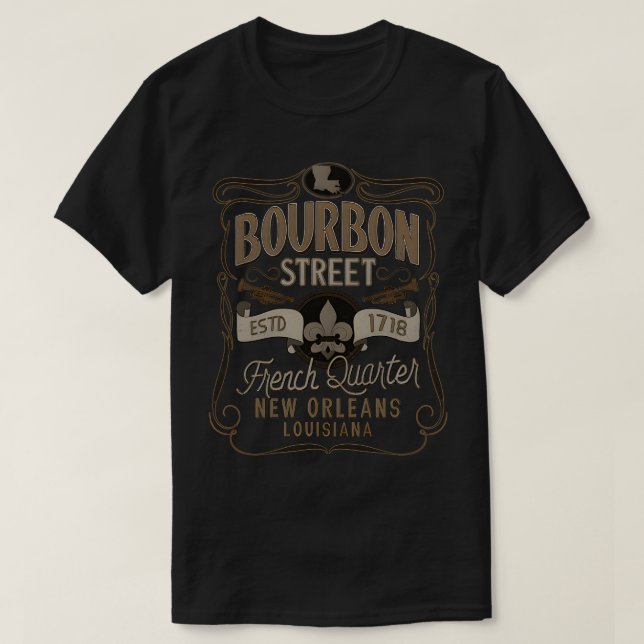 T-shirt Bourbon Street French Quer Nouvelle-Orléans (Design devant)